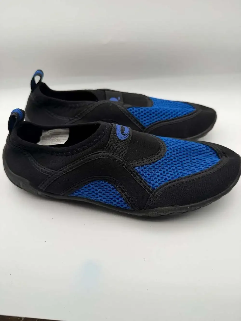 Boys Water Shoes Size 3 Black Blue Mesh Aqua Socks Swim Beach